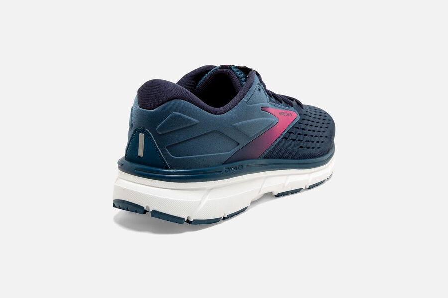 Brooks Running Shoes Womens Navy/Pink - Dyad 11 Road - 4398-NTYZO